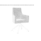 Fabric chair on trestles, with armrests and a metal base Valff