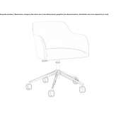 Fabric office chair on wheels Blaibach