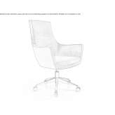 Swivel leather office chair with armrests Bavel