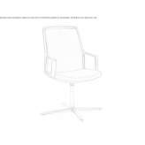 Leather chair with 4-star base with armrests Pontacq