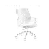 Fabric office chair on trestles and wheels Trigg