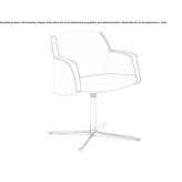 Fabric office chair with armrests and 4-arm base Maino