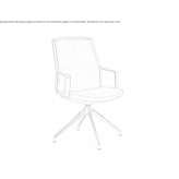 Swivel leather trestle chair with armrests Pontacq