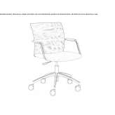 Fabric office chair on wheels with armrests Urmond