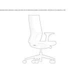 Height-adjustable office chair with armrests, with a 5-star base Sanok