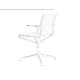 Swivel mesh office chair with armrests and 4-arm base Belfiore