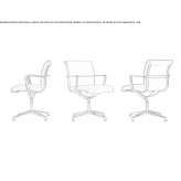 Leather office chair with 4-arm base Tille