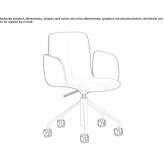 Swivel office chair on wheels Huepaco