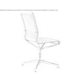 Swivel leather office chair with 4-arm base Belfiore