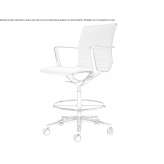 Swivel fabric office chair on wheels with 5-arm base Tille