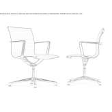 Swivel fabric office chair with armrests and 4-arm base Tille