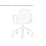 5-base steel swivel chair "Classic" with armrests Tarcal