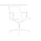 Swivel leather office chair with armrests and 4-arm base Amieva
