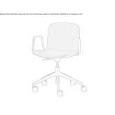 Krzesło z pięcioramienną podstawą z aluminium „Office” z podłokietnikami Tarcal