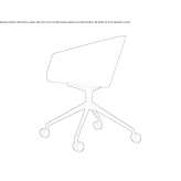 Polypropylene office chair with 4-Spoke base Kirkby