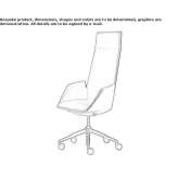 Leather executive chair with 5-star base and wheels Breves