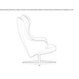 Swivel armchair with high backrest and 4-star base Numurkah