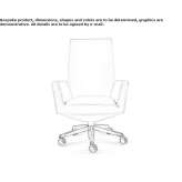 Extendable leather executive chair with 5-star base and wheels Breves