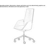 Fabric executive chair with 5-star base and wheels Breves