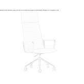 Executive chair with high back and 5-star base with armrests Culver