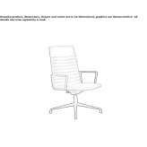 Executive chair with medium backrest, 4-star base and armrests Culver