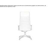 Swivel chair with high backrest and 4-star base Culver