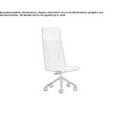 Executive chair with high backrest and 5-star base Culver