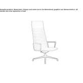 Executive chair with high back and 4-star base with armrests Culver