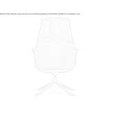 Swivel fabric armchair on trestles with armrests Drocourt