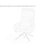 Swivel executive chair with high backrest and fabric Issoire