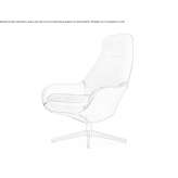 Swivel leather armchair Elswick