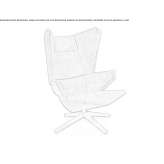 Wing fabric armchair with 4-star base Monaca