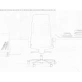 Leather executive chair with height adjustment and wheels Oberhart