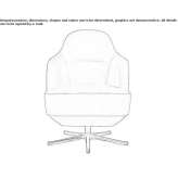 Nabuk armchair with a 4-star base with armrests Mirabel