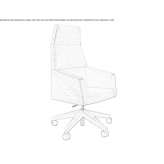 Fabric executive chair with wooden base Wambeek