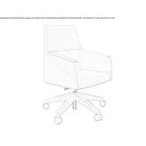 Fabric executive chair with wooden base Wambeek
