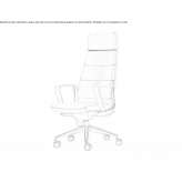 Swivel executive chair with high backrest Pisa