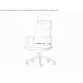 Height adjustable leather executive chair with high backrest Barcelos