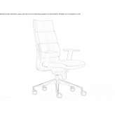 Leather executive chair with armrests Pisa