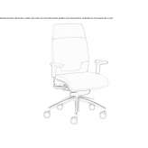 Leather executive chair with medium backrest and wheels Cobb
