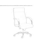 Leather executive chair with 5-star base and headrest Rozavlea