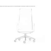 Swivel executive chair with high backrest and fabric Horuphav