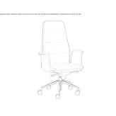 Executive chair with high backrest and fabric Audierne