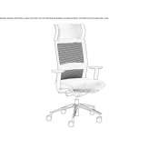 Fabric executive chair with trestles and headrest Jaroslaw