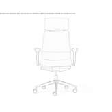 Executive chair made of eco-leather with a 5-star base and headrest Laglio