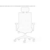 Polypropylene executive chair with 5-star base and headrest Lipov
