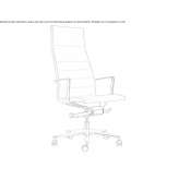 Leather executive chair with high backrest and 5-star base Amieva