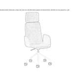 Swivel executive chair with high backrest and fabric Huepaco