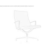 Fabric armchair with 4-star base with armrests Amieva