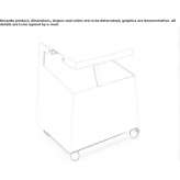 A multifunctional object made of powder-coated sheet metal on wheels Tilbury